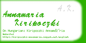 annamaria kiripoczki business card